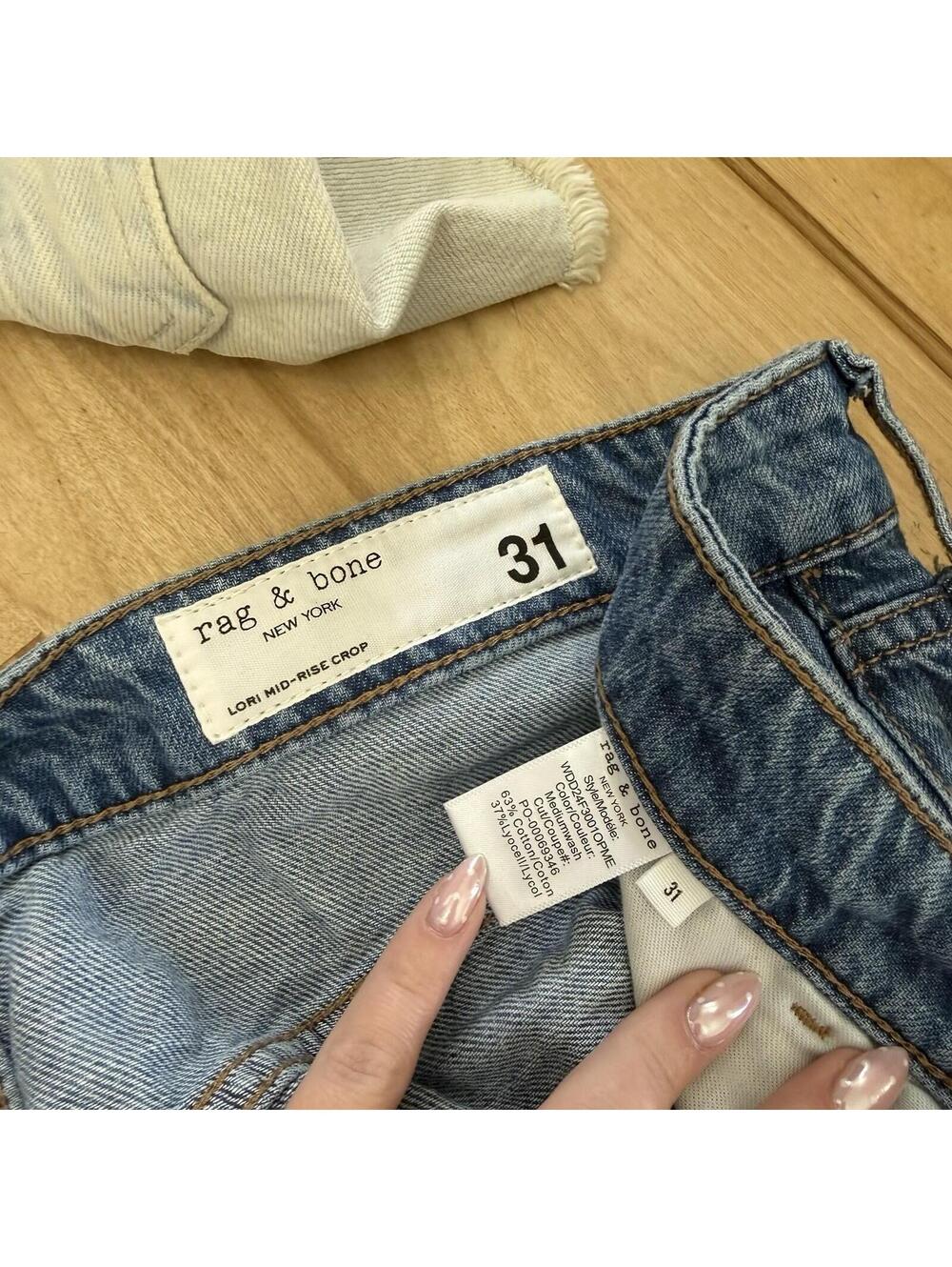 Rag & Bone Lori Crop Wide Leg Mid Rise Jeans Womens Size Waist 31 - Picture 6 of 6